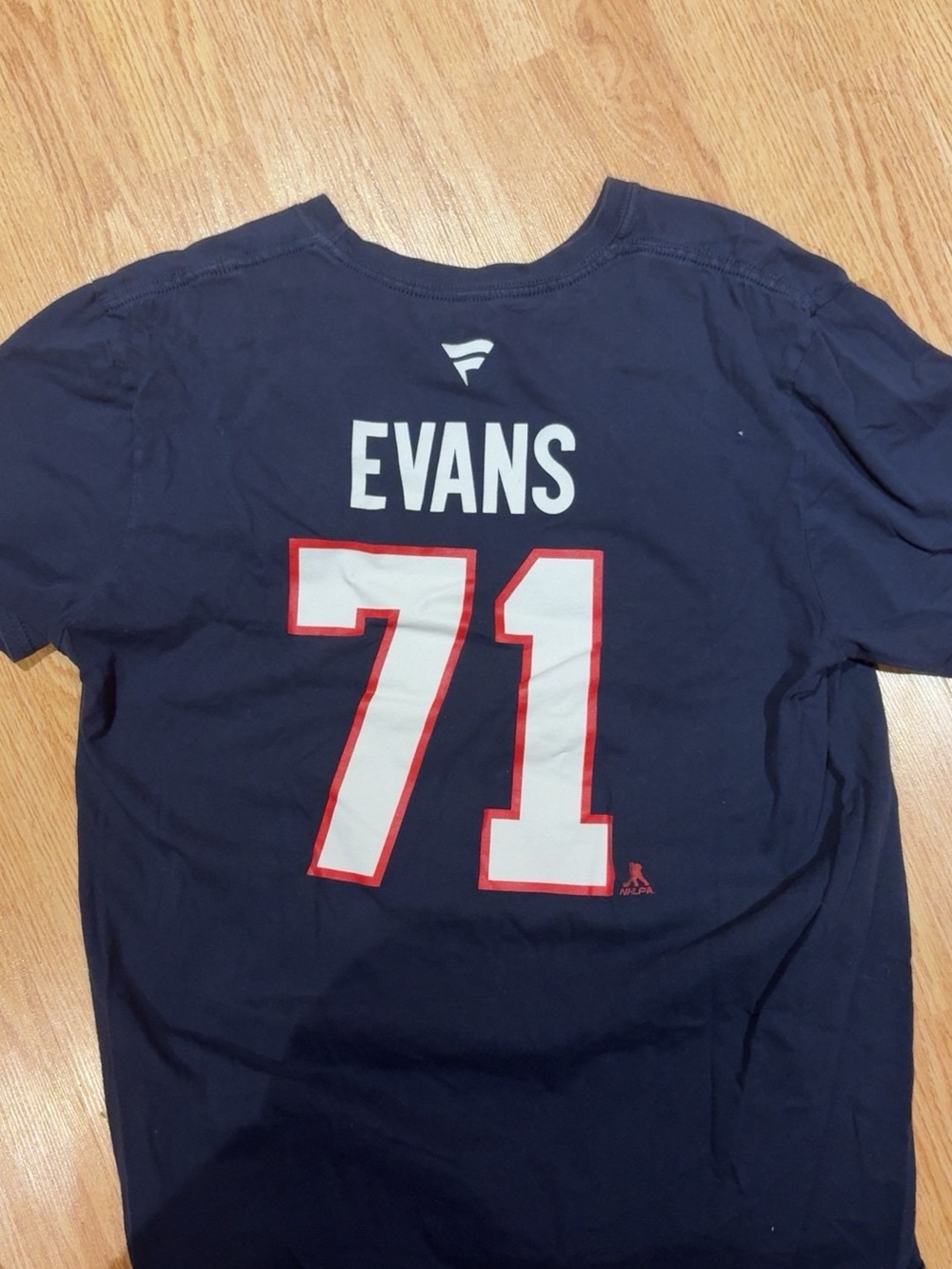 NFL Evans #71 Navy Short-Sleeve Tee with White & Red Graphics